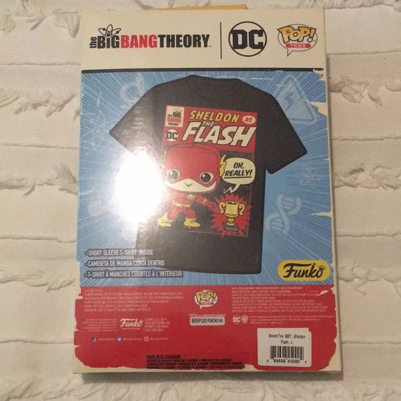 NWT Funko The Big Bang Theory Sheldon as The Flash tee size large - Picture 2 of 4